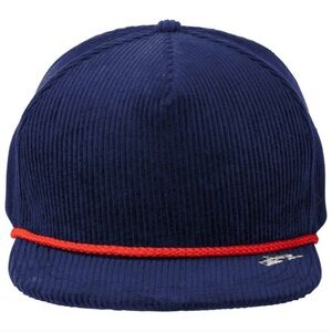 Spacecraft Navy Blue Corduroy Hat with Red Accent and Spaceship Logo